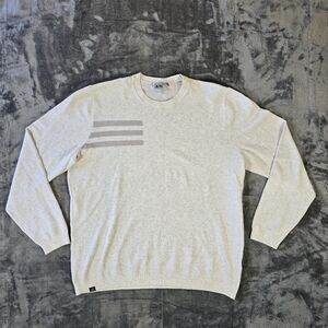 Adidas Golf 3 Stripe Sweatshirt Pullover Sweater Size XL Gray